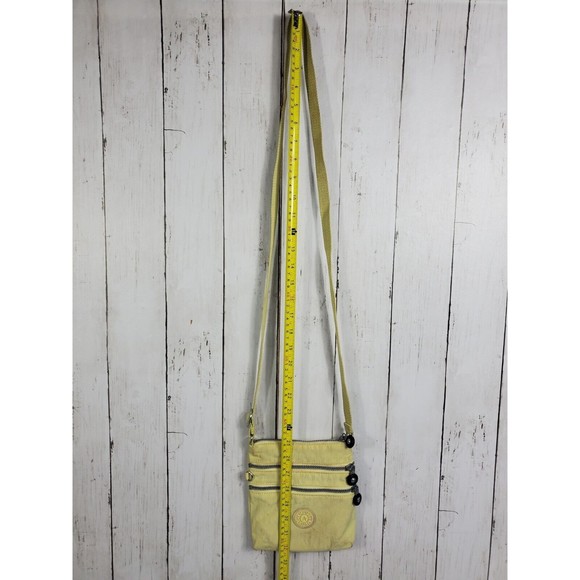 Kipling tan beige neutral Alvar Crossbody Purse Bag No monkey Yellow - Picture 3 of 15